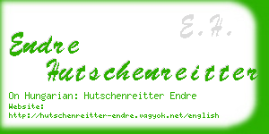 endre hutschenreitter business card